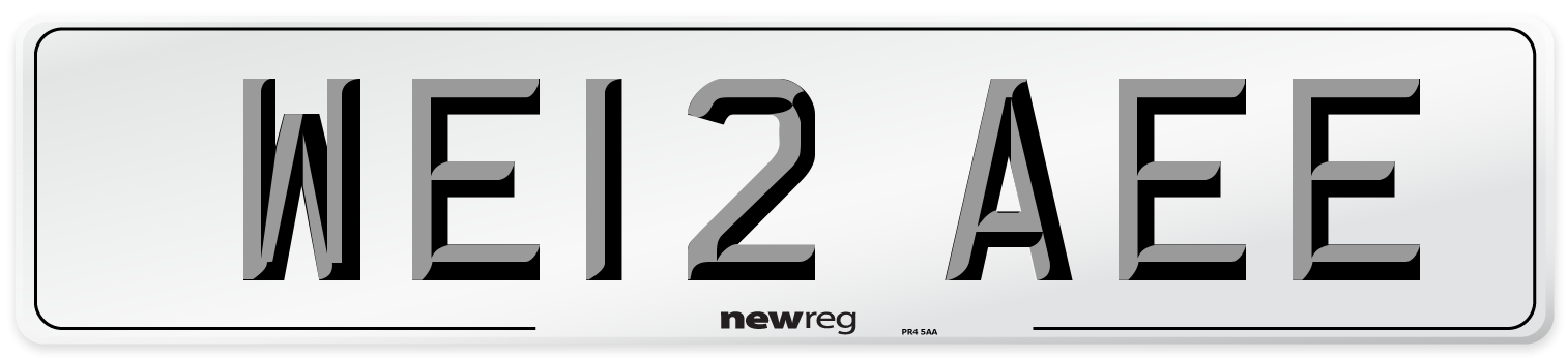 WE12 AEE Number Plate from New Reg